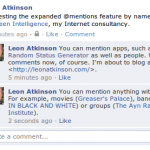 facebook shareable tag Screenshot of using the @mentions feature